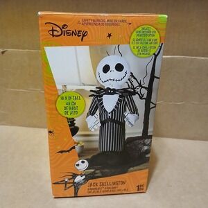 Gemmy Disney Halloween Jack Skellington  Tabletop Airblown Inflatable 18" Tall
